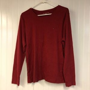 Tommy Hilfiger Burgundy Red Crew Neck Long Sleeve Tee XXL